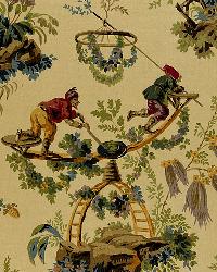 Plaisirs De La Chine-linen Document by  Schumacher Fabric 