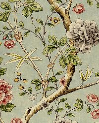 Mandarin Peony Aquamarine by  Schumacher Fabric 