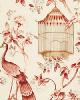 Schumacher Fabric OISEAUX ET FLEURS CINNABAR