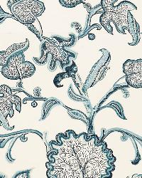 Palampore Block Print Sapphire by  Schumacher Fabric 