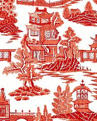 Nanjing Coral by  Schumacher Fabric 