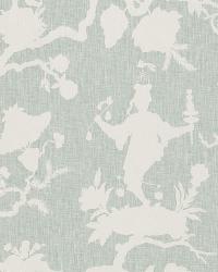 Shantung Silhouette Print Mineral by  Schumacher Fabric 