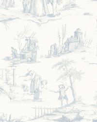 Siena Toile Delft by  Schumacher Fabric 