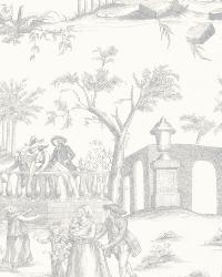 Siena Toile Pewter by  Schumacher Fabric 