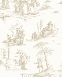 Siena Toile Greige by  Schumacher Fabric 