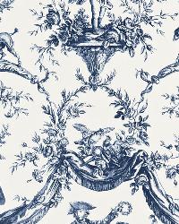 Le Couronnement De La Rosiere Bleu by  Schumacher Fabric 