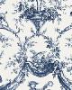 Schumacher Fabric LE COURONNEMENT DE LA ROSIERE BLEU
