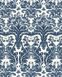 Aurora Damask Indigo by  Schumacher Fabric 