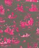 Schumacher Fabric COROMANDEL FUCHSIA/GREY