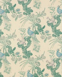 Peacock Cream by  Schumacher Fabric 
