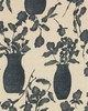 Schumacher Fabric HUGO FLORAL FADED BLACK
