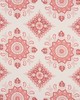 Schumacher Fabric MONTECITO MEDALLION FADED RED
