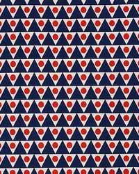 Pennant Ii Navy & Red by  Schumacher Fabric 