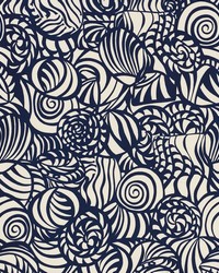 Seashells Navy by  Schumacher Fabric 