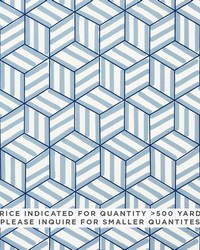 Tumbling Blocks Contract Blue by  Schumacher Fabric 