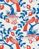 Schumacher Fabric OLIVE TREE BLUE & RED