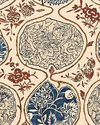 Katsugi Indigo  Cinnabar by  Schumacher Fabric 