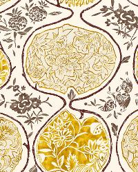 Katsugi Gold And Mushroom by  Schumacher Fabric 