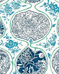 Katsugi Cobalt  Turquoise by  Schumacher Fabric 