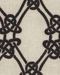 Gordian Weave Ebony On Greige by  Schumacher Fabric 