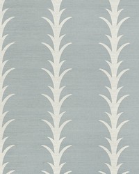 Acanthus Stripe Chambray by  Schumacher Wallpaper 