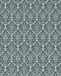 Burley Peacock Blue by  Schumacher Wallpaper 