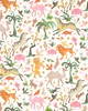 Schumacher Fabric Beasts Pink and Gold