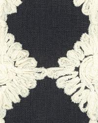 Rosette Embroidery Charcoal by  Schumacher Fabric 