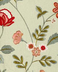 Palampore Embroidery Celadon by  Schumacher Fabric 