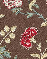Sheridan Linen Embroidery Crimson by  Schumacher Fabric 