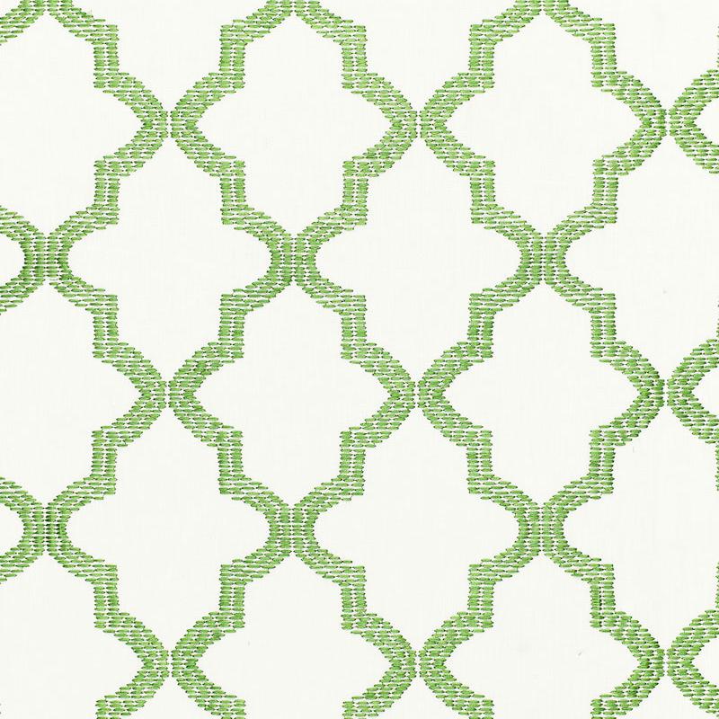 Schumacher Fabric Tangier Embroidery Grass Fabric
