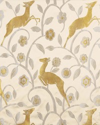 Les Gazelles Au Bois Ecru by  Schumacher Fabric 