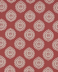 Olana Linen Embroidery Tuscan Red by  Schumacher Fabric 