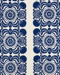 Castanet Embroidery Cobalt by  Schumacher Fabric 