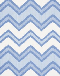Chevron Ikat Blue by  Schumacher Fabric 