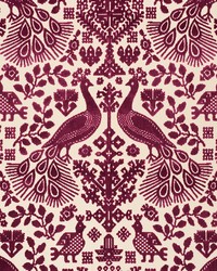 Pavone Velvet Garnet by  Schumacher Fabric 