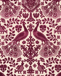 Pavone Velvet Garnet by  Schumacher Fabric 