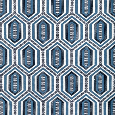 Kravet Kaleidoscope Emb 36368 51 Ink COREY DAMEN JENKINS TRAD NOUVEAU 36368.51 Blue Multipurpose -  Blend Crewel and Embroidered  Geometric  Fabric