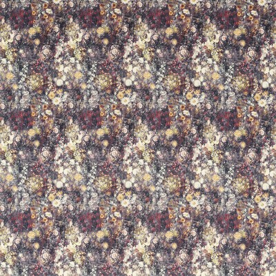 Clarke and Clarke Rosedene F1539/05 CAC Raspberry/ochre CLARKE & CLARKE COUNTRY ESCAPE F1539/05.CAC Yellow Multipurpose -  Blend Fire Rated Fabric Abstract Floral  Modern Floral Printed Velvet  Fabric
