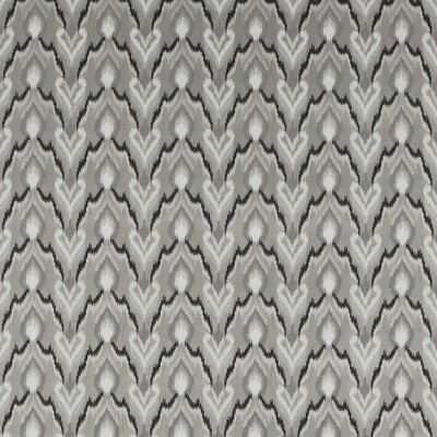 Clarke and Clarke Velluto F1549/03 CAC Pewter CLARKE & CLARKE DIMORA F1549/03.CAC Grey Drapery -  Blend Crewel and Embroidered  Ikat Fabric