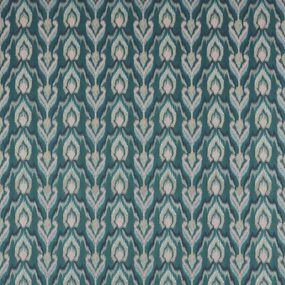Clarke and Clarke Velluto F1549/04 CAC Teal CLARKE & CLARKE DIMORA F1549/04.CAC Blue Drapery -  Blend Crewel and Embroidered  Ikat Fabric