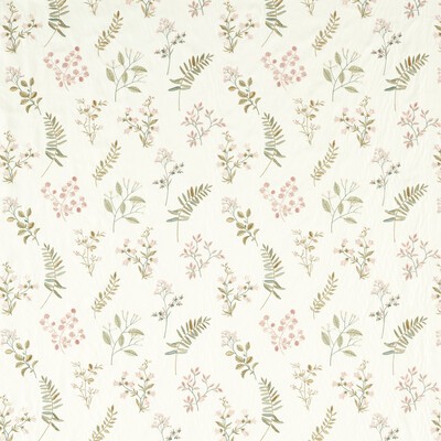 Clarke and Clarke Brigitte F1554/02 CAC Blush CLARKE & CLARKE PAVILION F1554/02.CAC Pink Drapery -  Blend Crewel and Embroidered  Leaves and Trees  Floral Embroidery Fabric