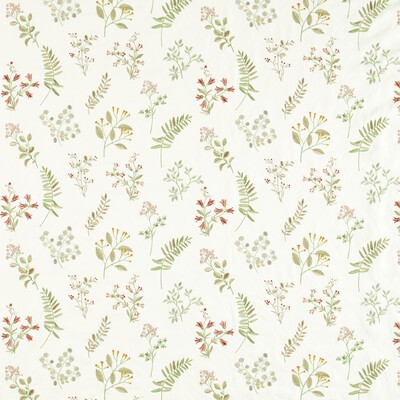 Clarke and Clarke Brigitte F1554/04 CAC Spice CLARKE & CLARKE PAVILION F1554/04.CAC Orange Drapery -  Blend Crewel and Embroidered  Leaves and Trees  Floral Embroidery Fabric