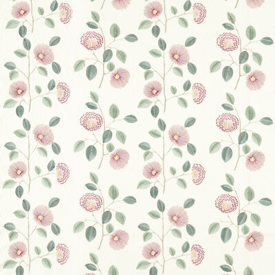 Clarke and Clarke Monique F1555/02 CAC Blush/raspberry CLARKE & CLARKE PAVILION F1555/02.CAC Pink Drapery -  Blend Crewel and Embroidered  Floral Embroidery Modern Floral Floral Stripe  Fabric
