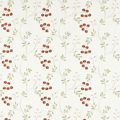 Clarke and Clarke Rochelle F1556/04 CAC Spice CLARKE & CLARKE PAVILION F1556/04.CAC Orange Drapery -  Blend Crewel and Embroidered  Floral Embroidery Modern Floral Medium Print Floral  Fabric