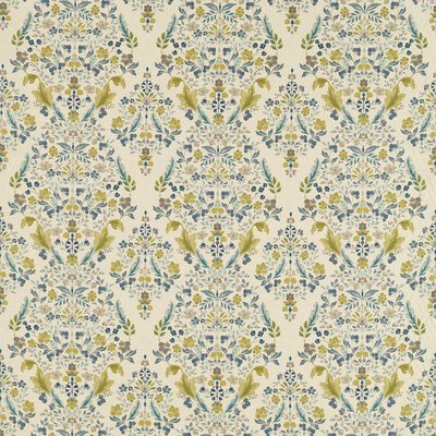 Clarke and Clarke Gawthorpe F1558/03 CAC Mineral/linen CLARKE & CLARKE COUNTRY ESCAPE F1558/03.CAC Blue Multipurpose -  Blend Floral Medallion  Fabric