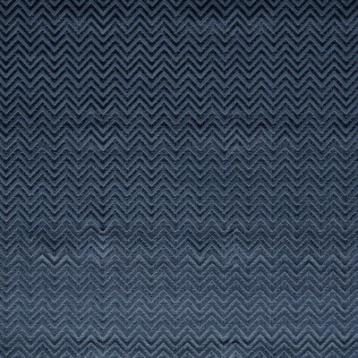 Clarke and Clarke Nexus F1566/04 CAC Midnight CLARKE & CLARKE ILLUSION F1566/04.CAC Blue Upholstery -  Blend Fire Rated Fabric Zig Zag  Contemporary Velvet  Patterned Velvet  Fabric