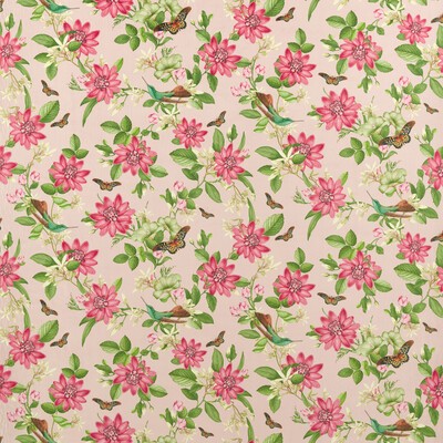 Clarke and Clarke Pink Lotus F1588/01 CAC Blush Velvet in CLARKE & CLARKE BOTANICAL WONDERS FABRIC Pink Multipurpose -  Blend Fire Rated Fabric Insect  Modern Floral Printed Velvet   Fabric