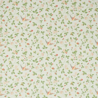 Clarke and Clarke Wild Strawberry F1606/02 CAC Dove Linen in CLARKE & CLARKE BOTANICAL WONDERS FABRIC Grey Multipurpose -  Blend Fire Rated Fabric Insect  Birds and Feather  Vine and Flower  Fruit  Floral Linen   Fabric