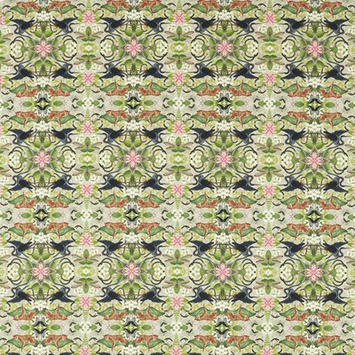 Clarke and Clarke Wonderlust Tea Story F1607/01 CAC Dove in CLARKE & CLARKE BOTANICAL WONDERS FABRIC Multi Multipurpose -  Blend Fire Rated Fabric Abstract Floral  Floral Linen   Fabric